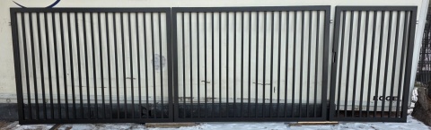 Brama 2 skrzydłowa 500x150cm NEVADA (zestaw z furtką i słupkami)